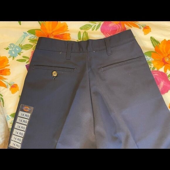 🛍Dickies Girls Classic Fit flat front Navy pants - Picture 3 of 7